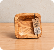 Olive Wood Dipping Bowl - Square - 3”